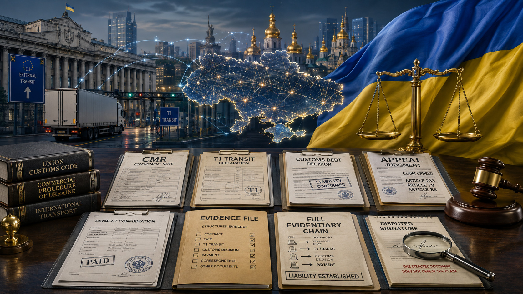 Стягнення митного боргу з українського перевізника у справі про міжнародний транзит, транспортні документи, докази та апеляційне рішення